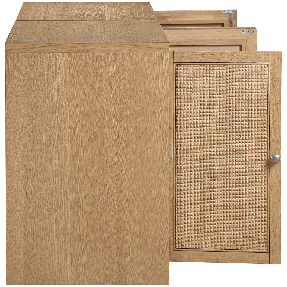 Vero Natural Cane Solid Wood And Oak Veneer 2 Piece Sideboard/Buffet