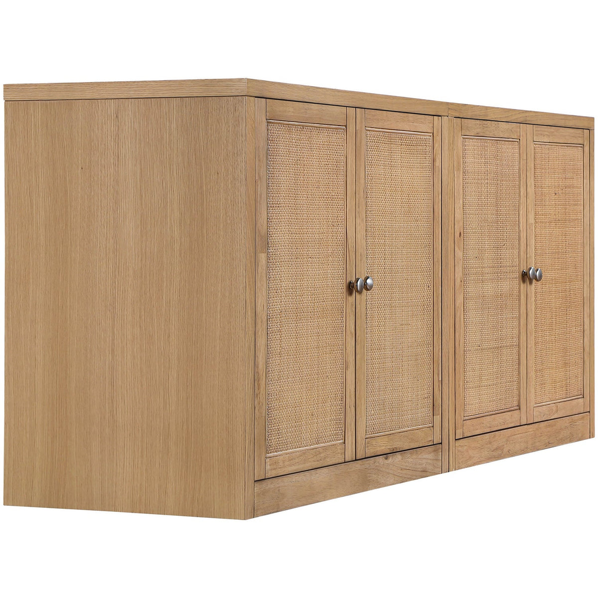 Vero Natural Cane Solid Wood And Oak Veneer 2 Piece Sideboard/Buffet