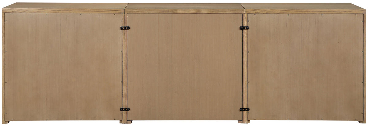 Vero Natural Cane Solid Wood And Oak Veneer 3 Piece Sideboard/Buffet