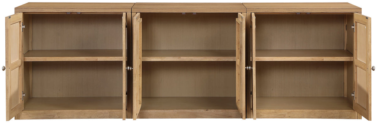Vero Natural Cane Solid Wood And Oak Veneer 3 Piece Sideboard/Buffet