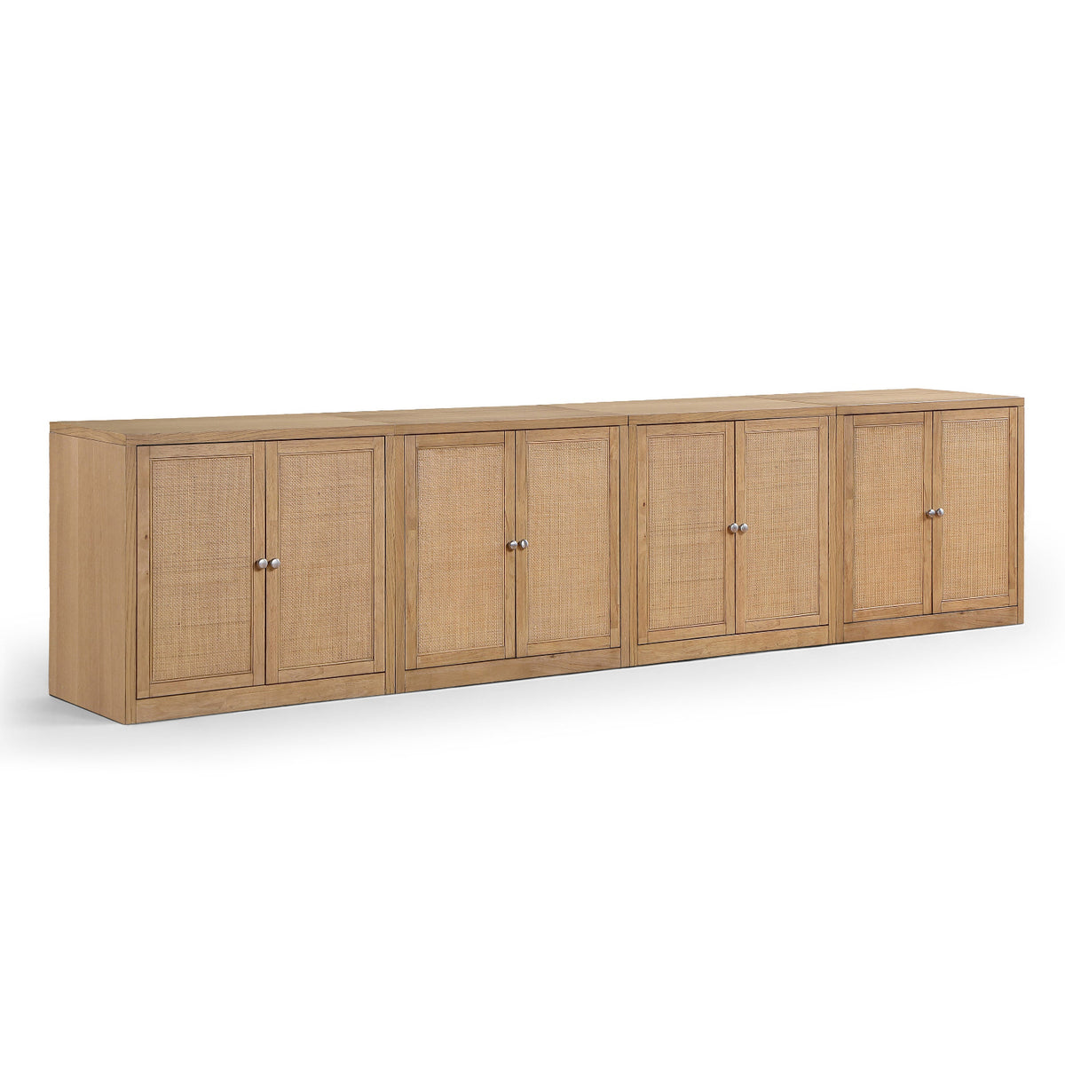 Vero Natural Cane, Solid Wood And Oak Veneer 4pc. Sideboard/Buffet in natural finish, primary product view