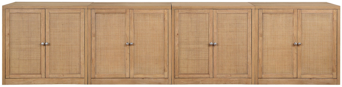 Vero Natural Cane Solid Wood And Oak Veneer 4 Piece Sideboard/Buffet
