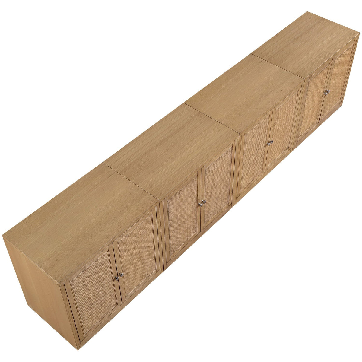 Vero Natural Cane Solid Wood And Oak Veneer 4 Piece Sideboard/Buffet