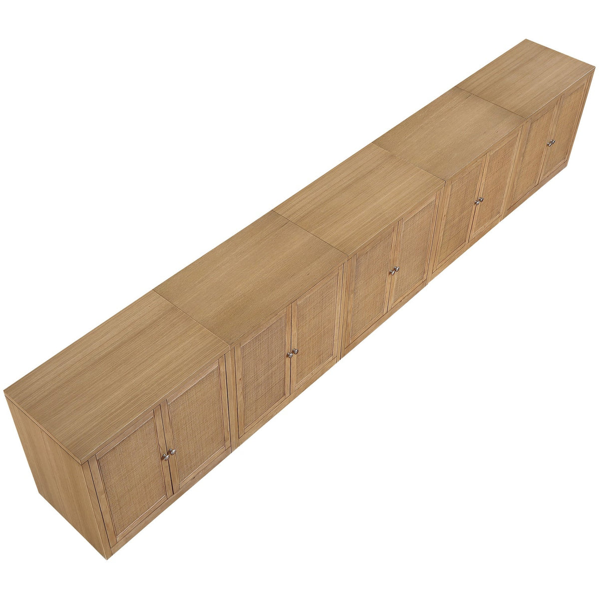 Vero Natural Cane Solid Wood And Oak Veneer 5 Piece Sideboard/Buffet