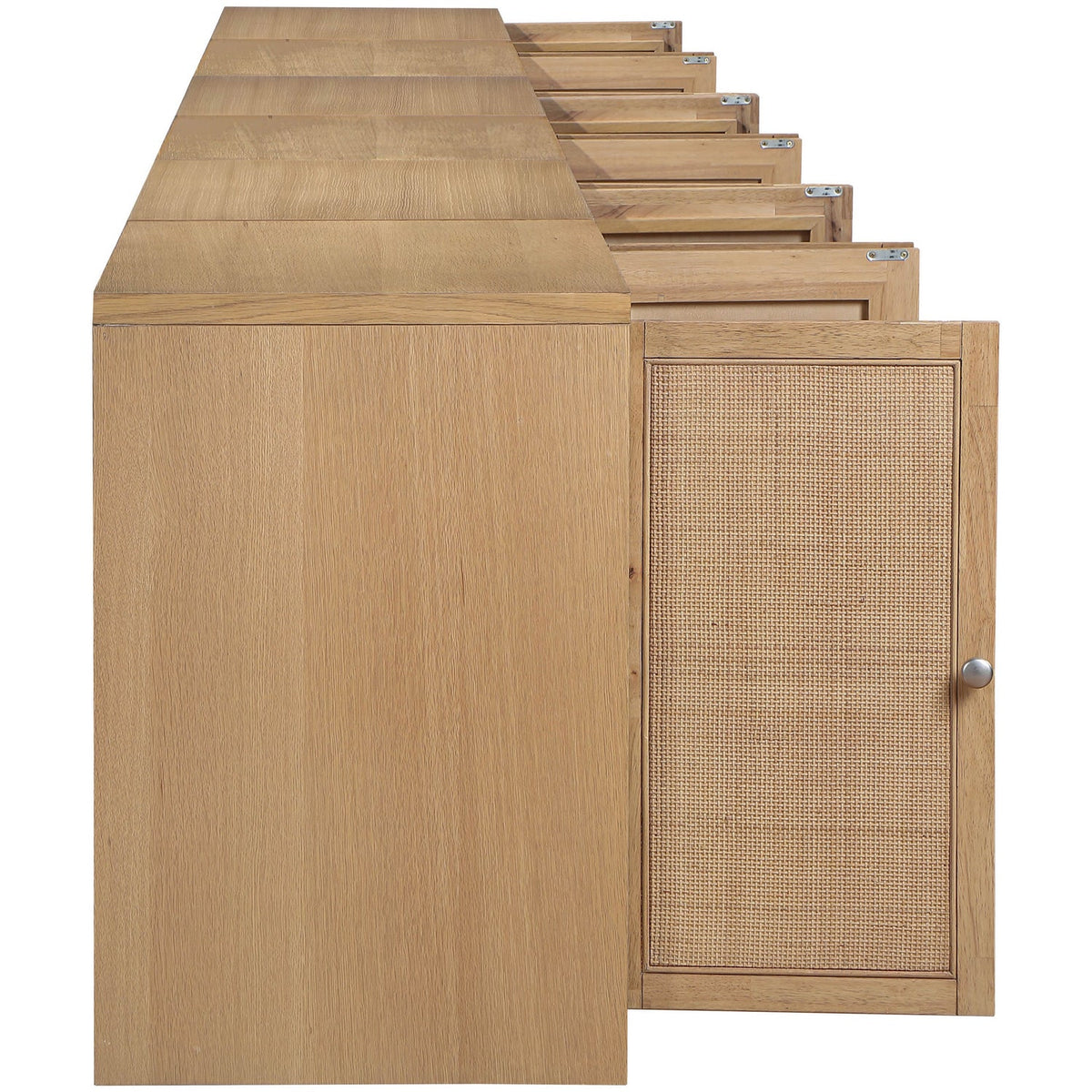 Vero Natural Cane Solid Wood And Oak Veneer 5 Piece Sideboard/Buffet