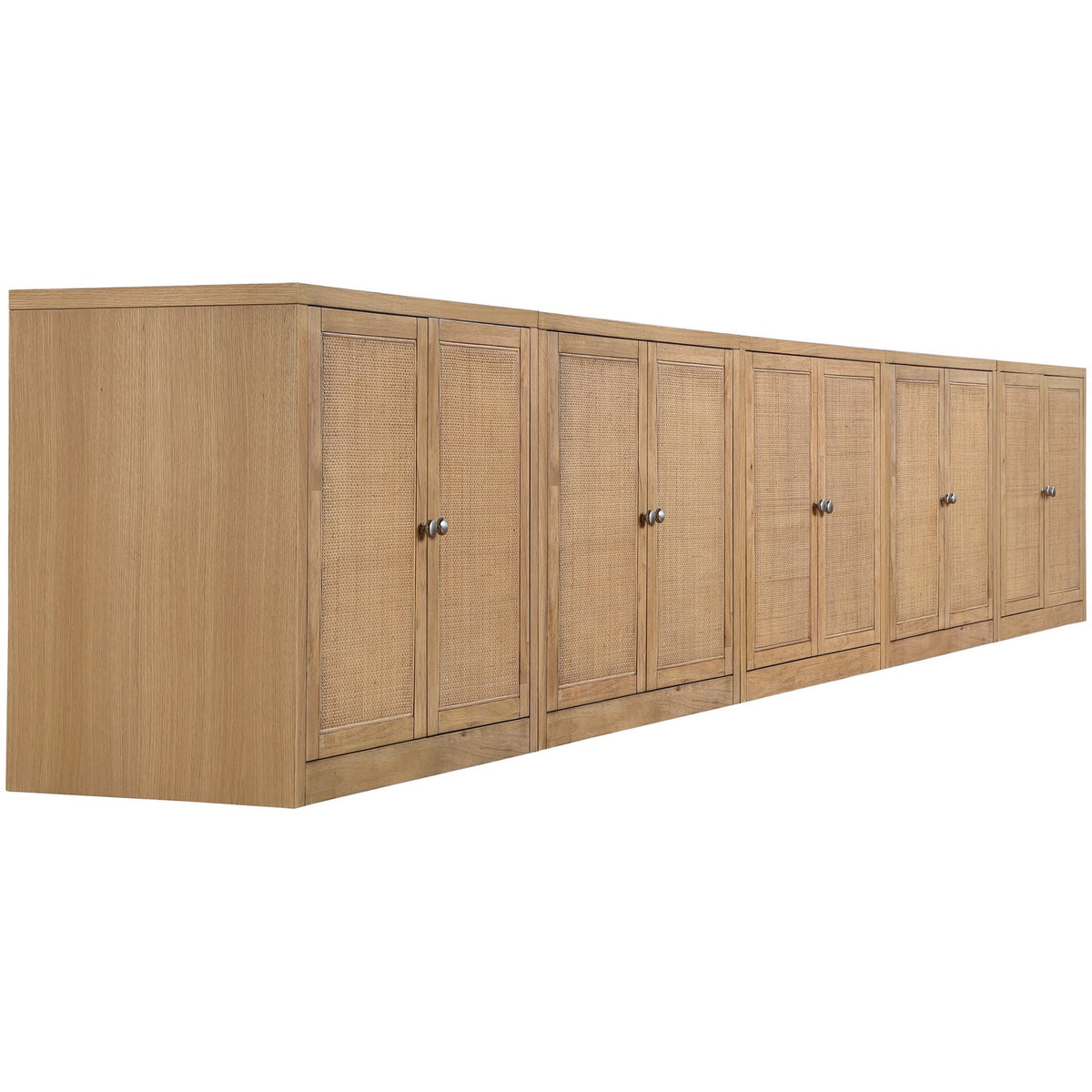 Vero Natural Cane Solid Wood And Oak Veneer 5 Piece Sideboard/Buffet
