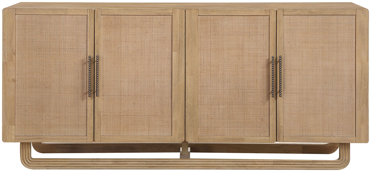 Sova Natural Cane Solid Wood And Oak Veneer Sideboard/Buffet
