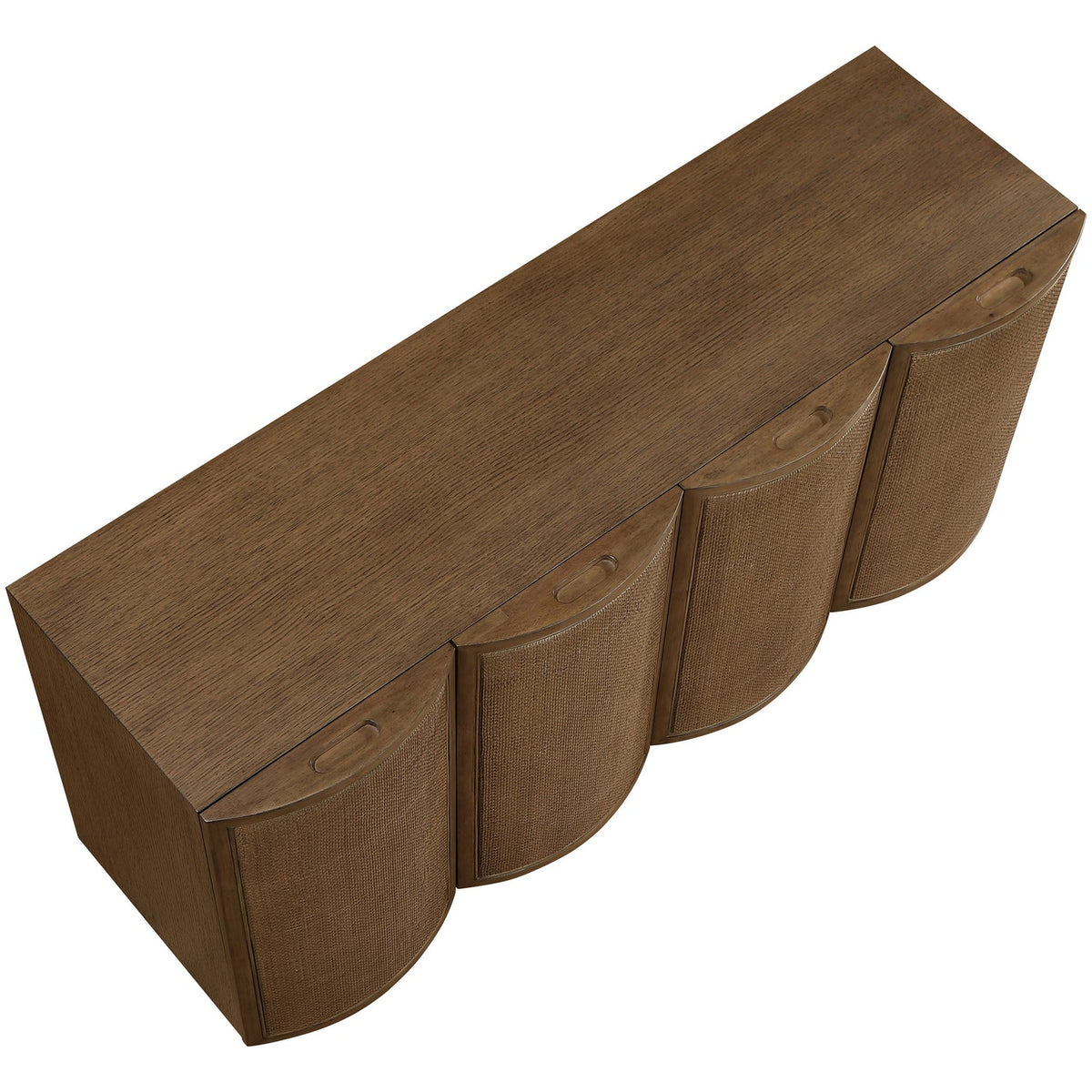 Norin Brown Cane Solid Wood And Oak Veneer Sideboard/Buffet