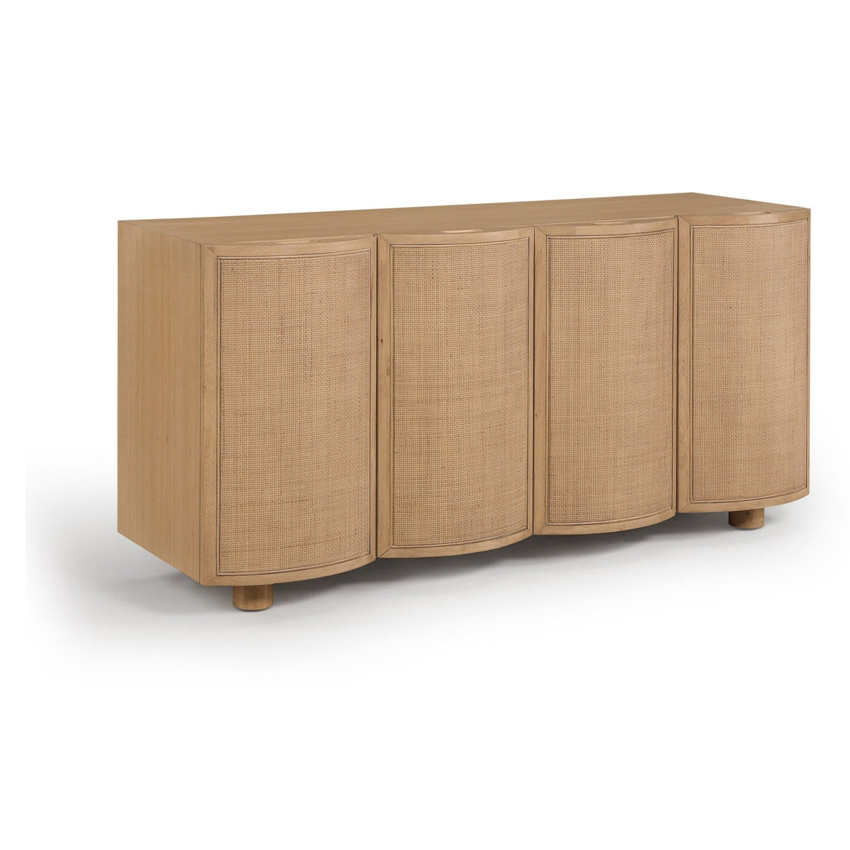 Norin Natural Cane, Solid Wood And Oak Veneer Sideboard/Buffet in natural-finish oak veneer and cane, primary product view