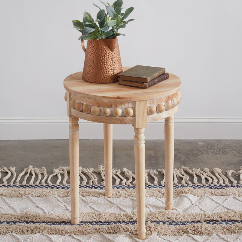 Beaded Round Side Table