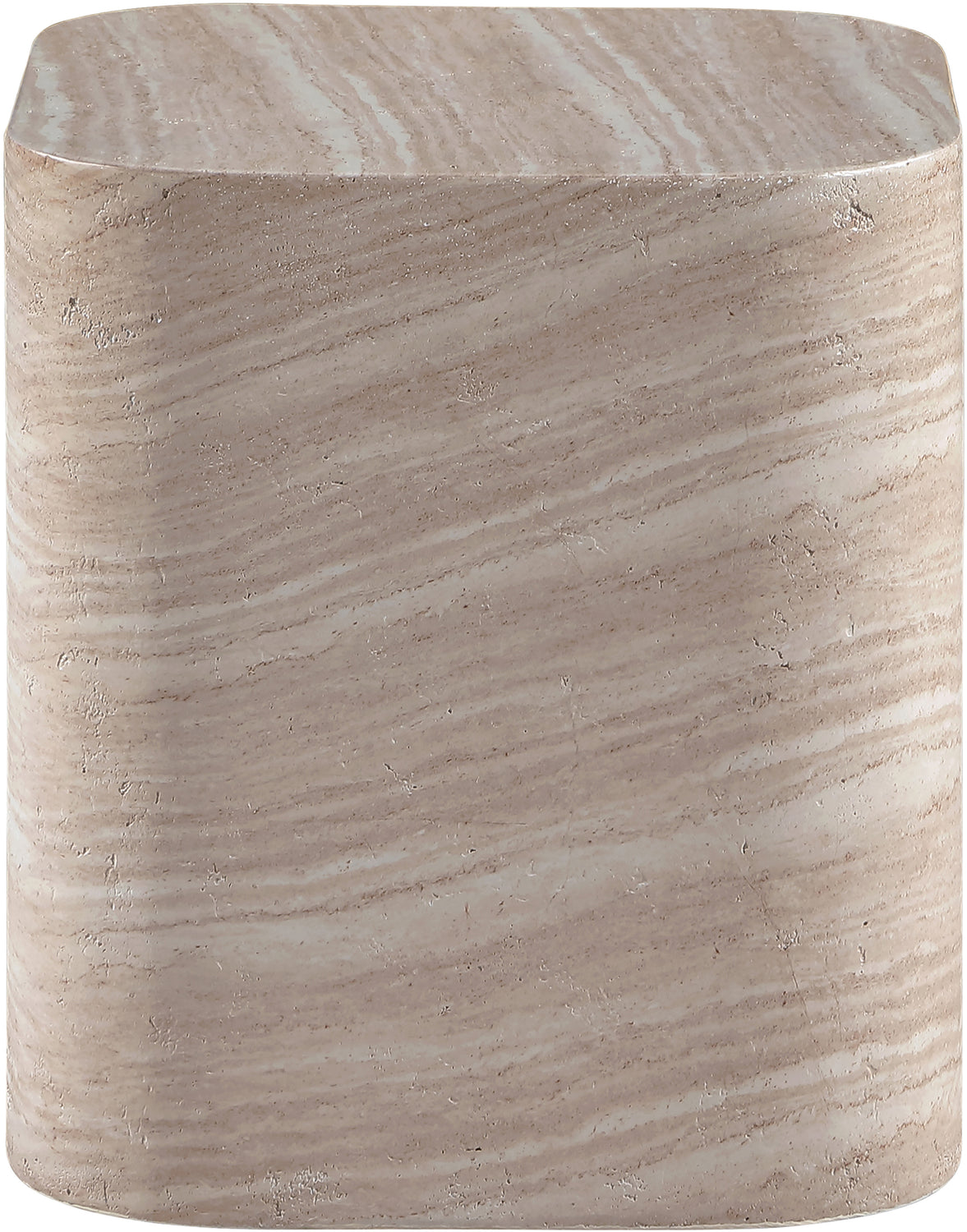 Vellon Travertine Concrete Indoor/Outdoor End Side Table Set of 2