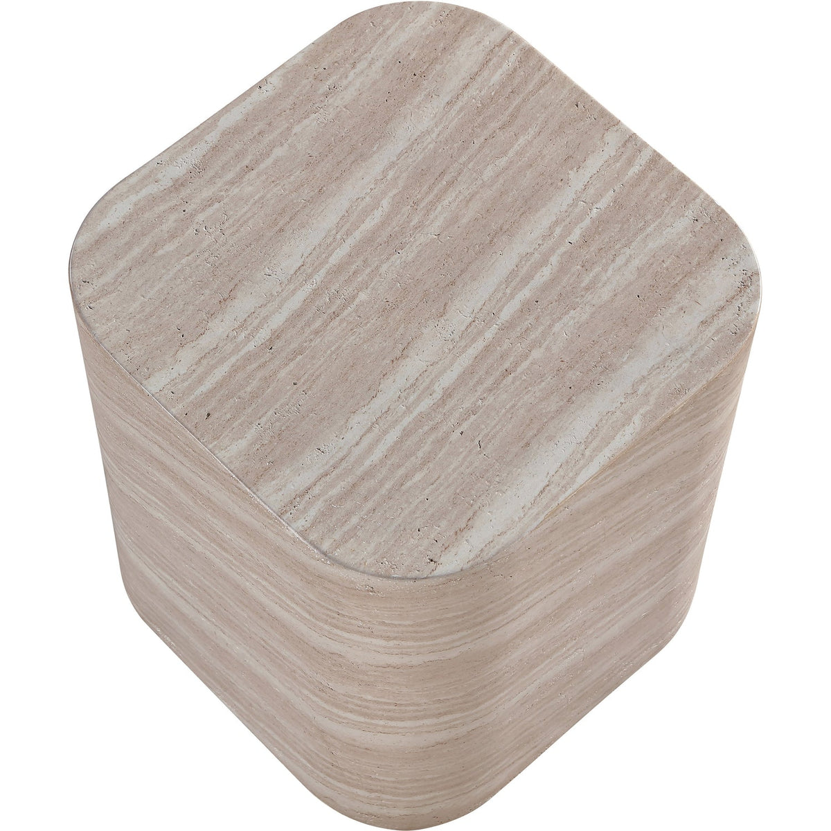 Vellon Travertine Concrete Indoor/Outdoor End Side Table Set of 2