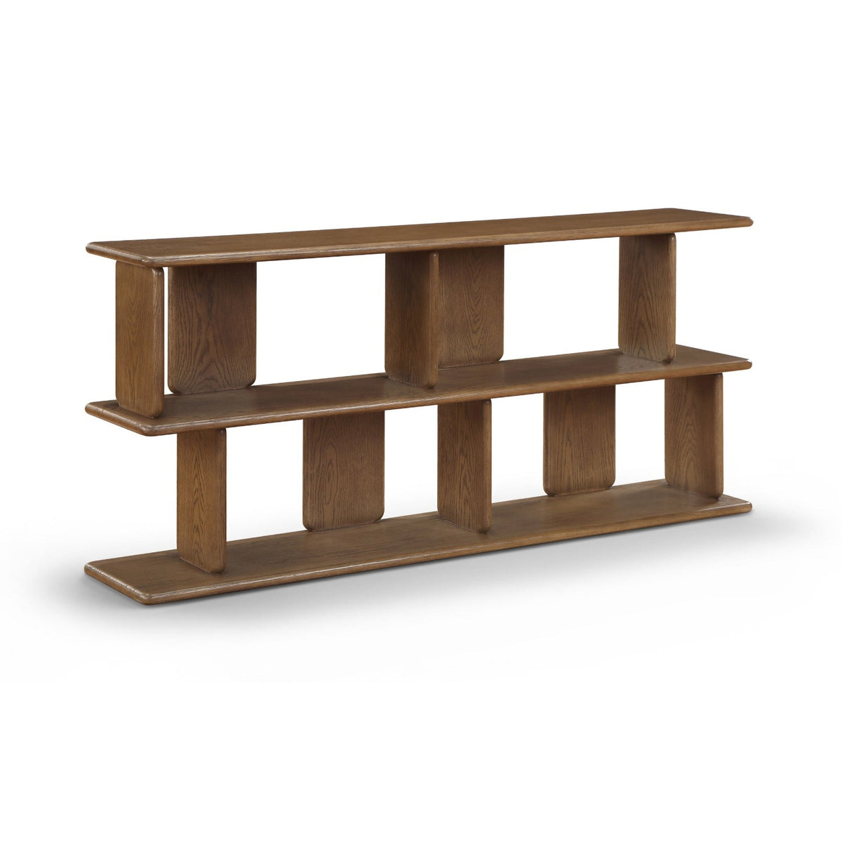 Nexa Brown Solid Wood And Oak Veneer Media Console in brown oak veneer over solid wood, primary product view