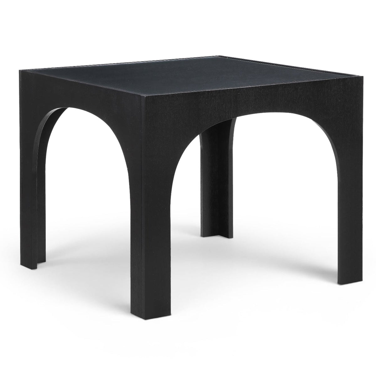 Waldorf 36.25" Black Tempered Glass Top Dining Table in black tempered glass, primary product view
