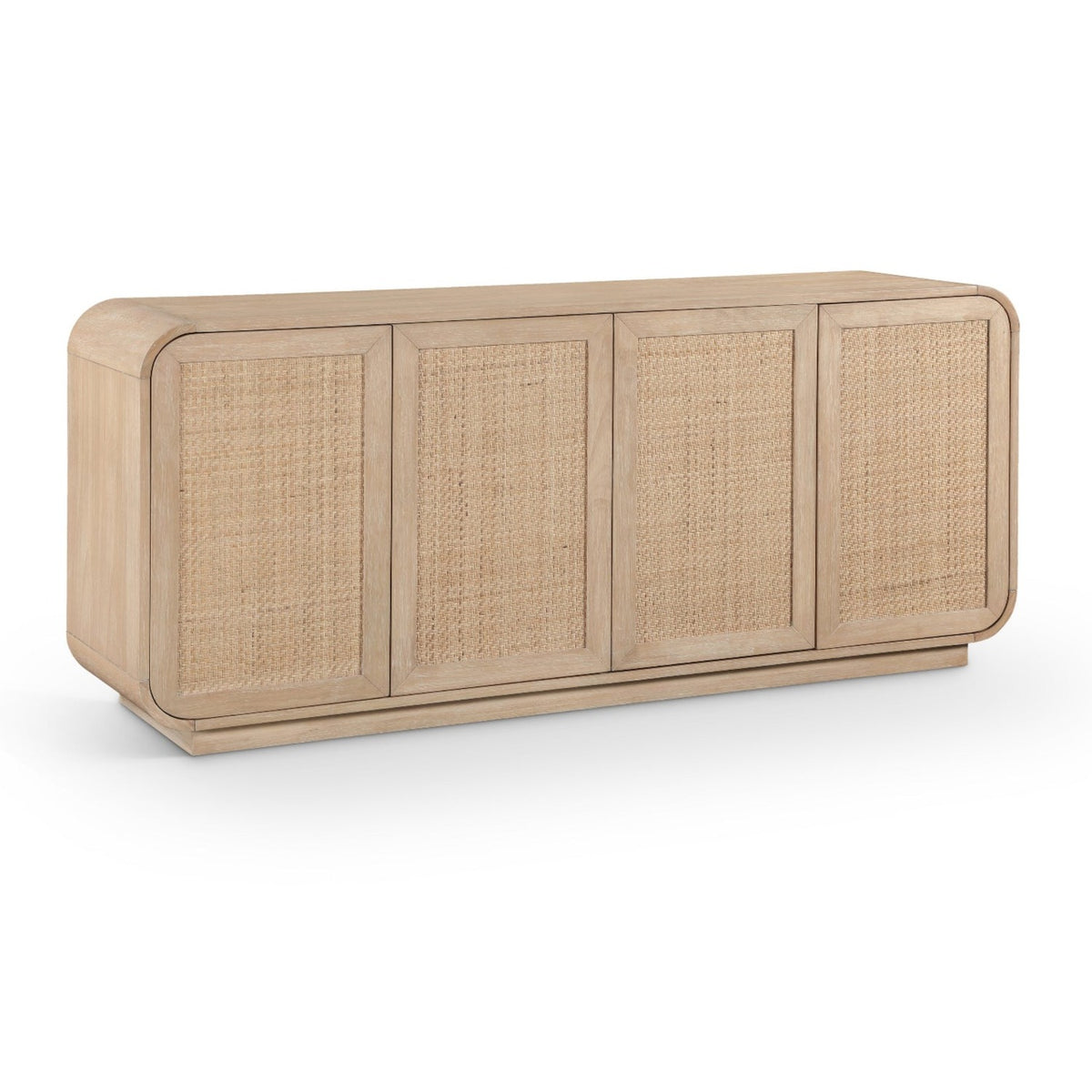 Windsor Natural Solid Wood And Natural Cane Sideboard / Buffet in natural cane panels and wood, primary product view