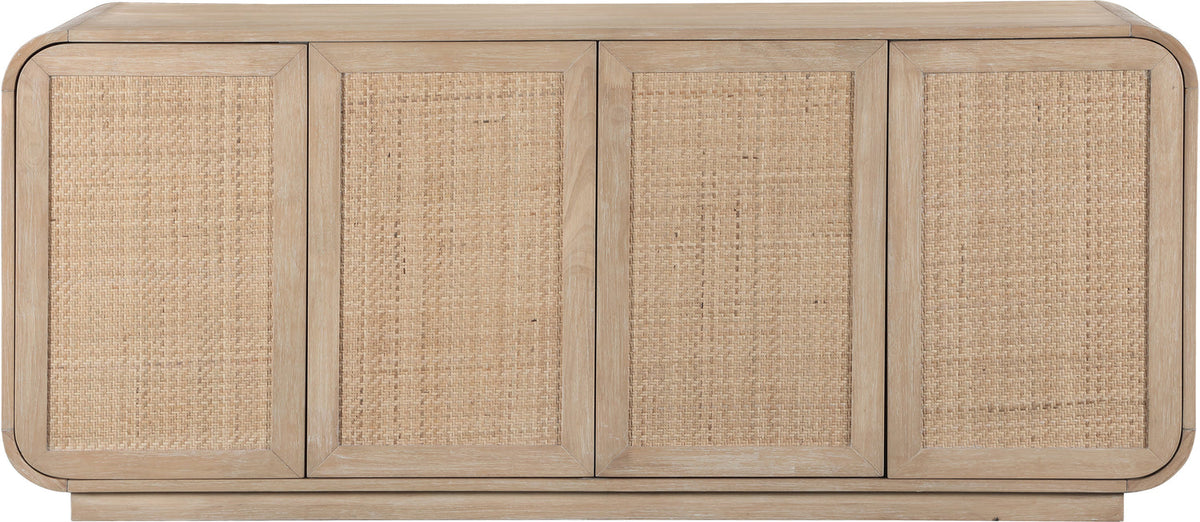 Windsor Natural Solid Wood And Natural Cane Sideboard Buffet