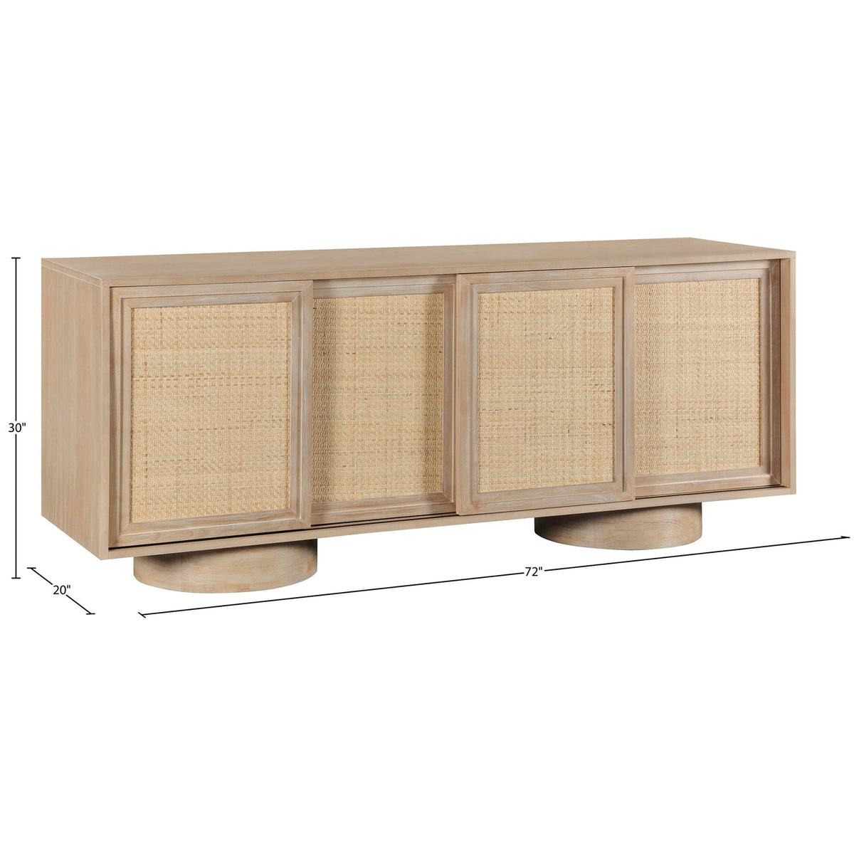 Windsor Natural Solid Wood And Natural Cane Sideboard Buffet