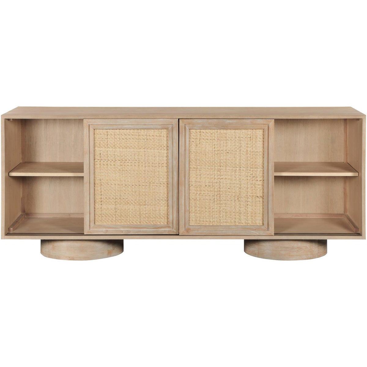 Windsor Natural Solid Wood And Natural Cane Sideboard Buffet