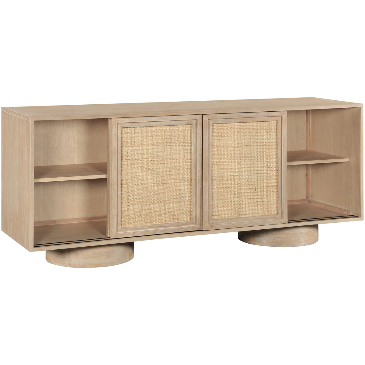Windsor Natural Solid Wood And Natural Cane Sideboard Buffet