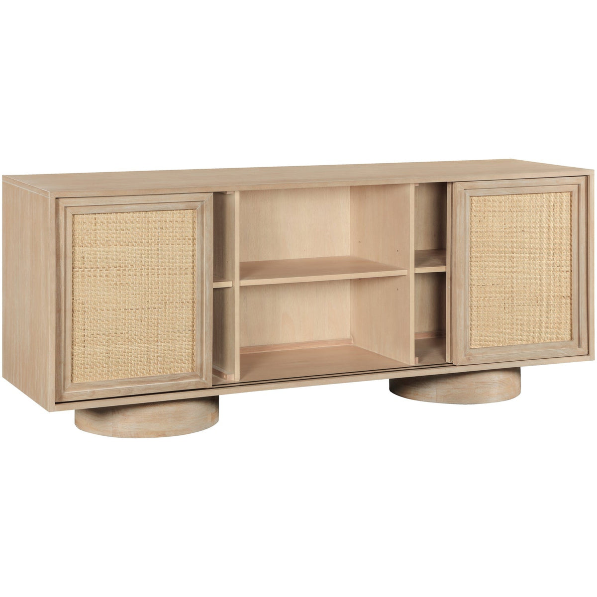 Windsor Natural Solid Wood And Natural Cane Sideboard Buffet