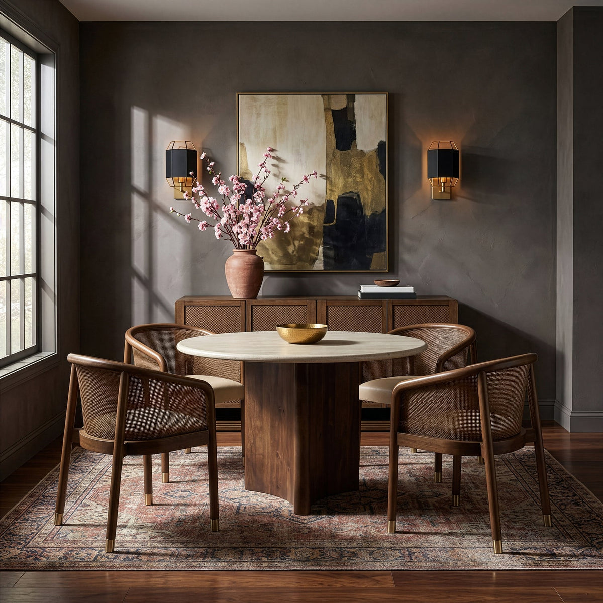 Sylvan Beige Vegan Leather Upholstered Dining Chair Set of 2