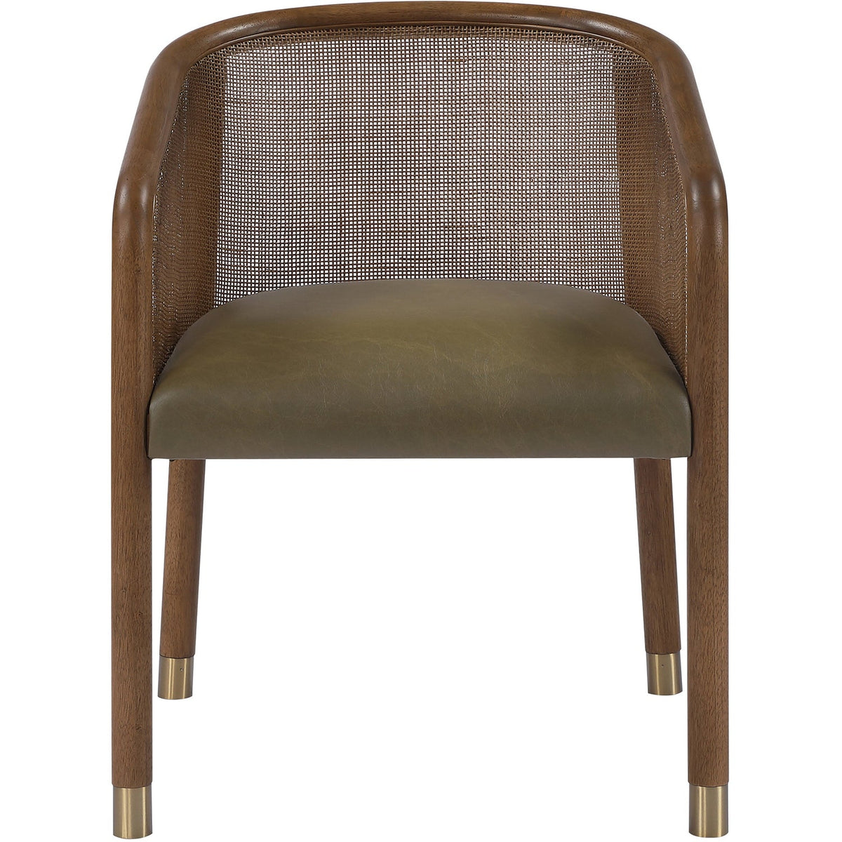 Sylvan Olive Vegan Leather Upholstered Dining Chair Set of 2