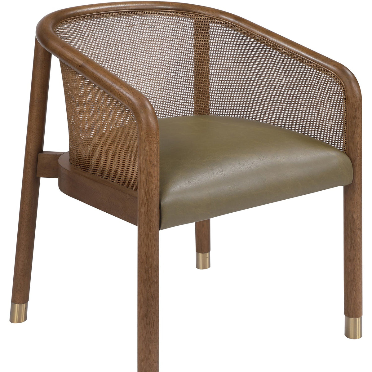 Sylvan Olive Vegan Leather Upholstered Dining Chair Set of 2