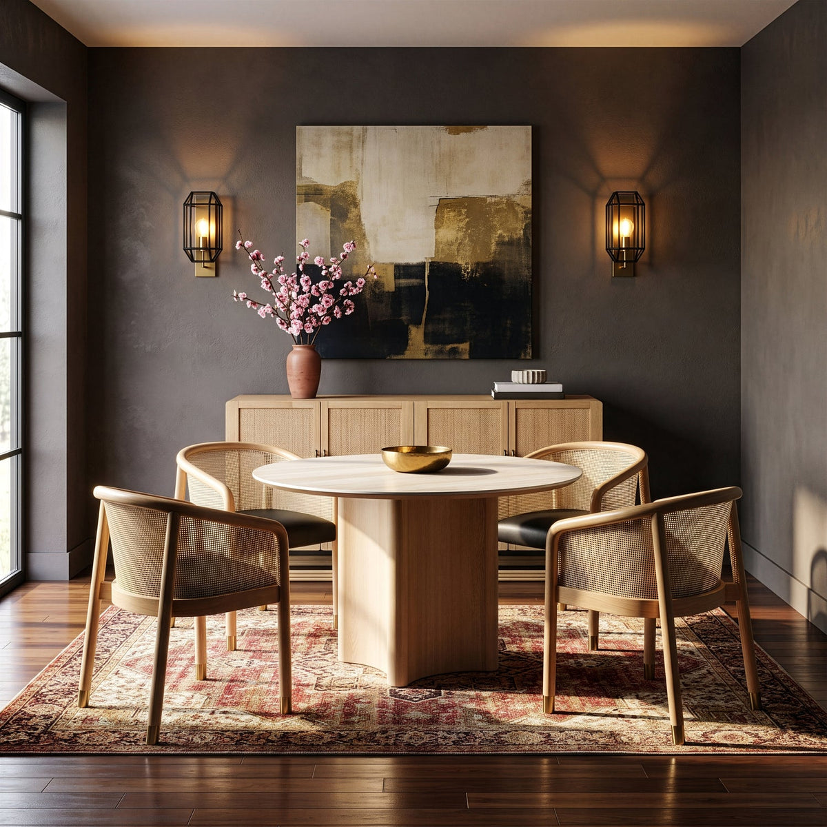 Sylvan Black Vegan Leather Upholstered Dining Chair Set of 2