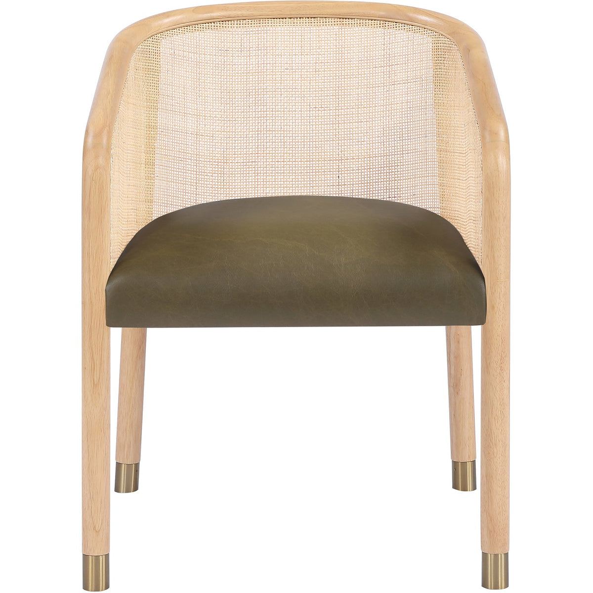 Sylvan Olive Vegan Leather Upholstered Dining Chair Set of 2