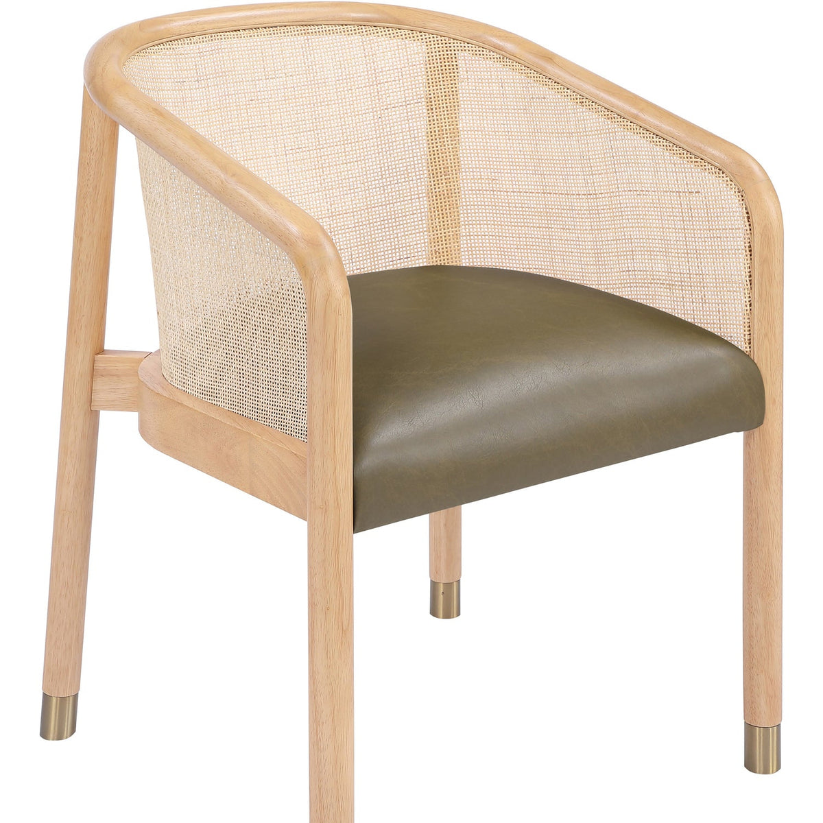 Sylvan Olive Vegan Leather Upholstered Dining Chair Set of 2