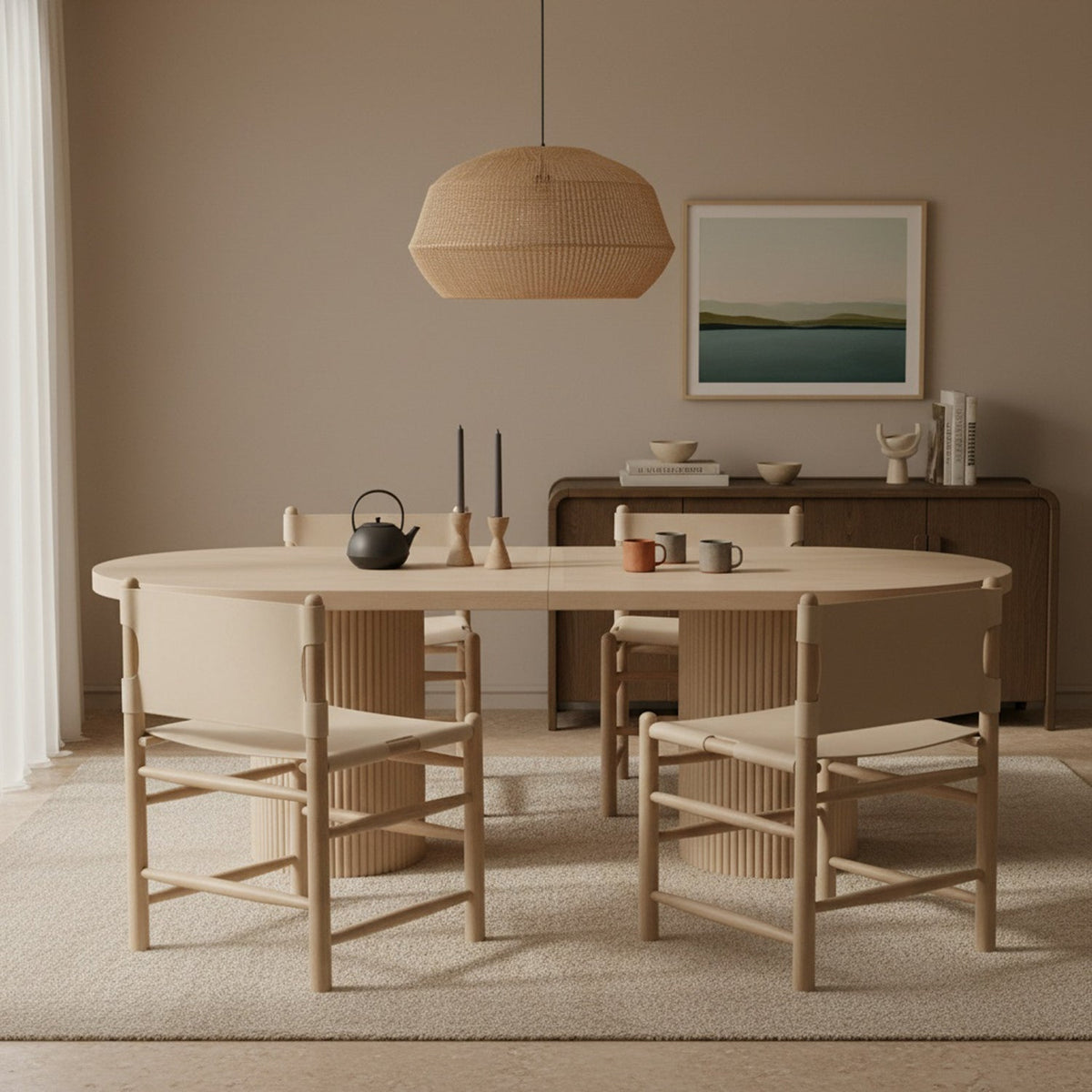 Santos Beige Vegan Leather Upholstered Dining Chair Set of 2