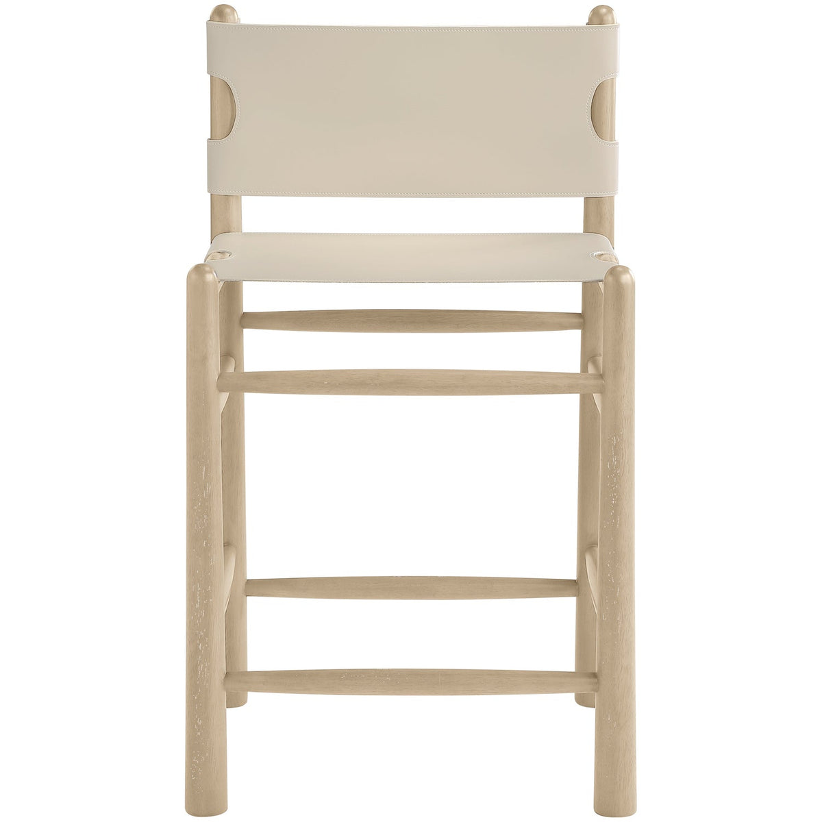 Santos Beige Vegan Leather Upholstered Counter Stool Set of 2