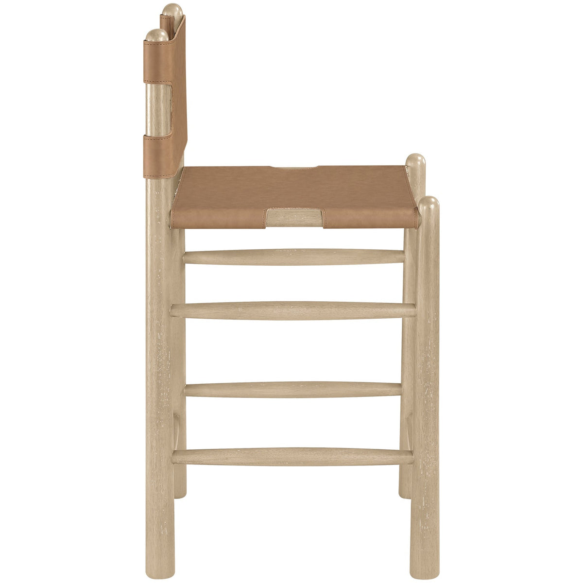 Santos Brown Vegan Leather Upholstered Counter Stool Set of 2