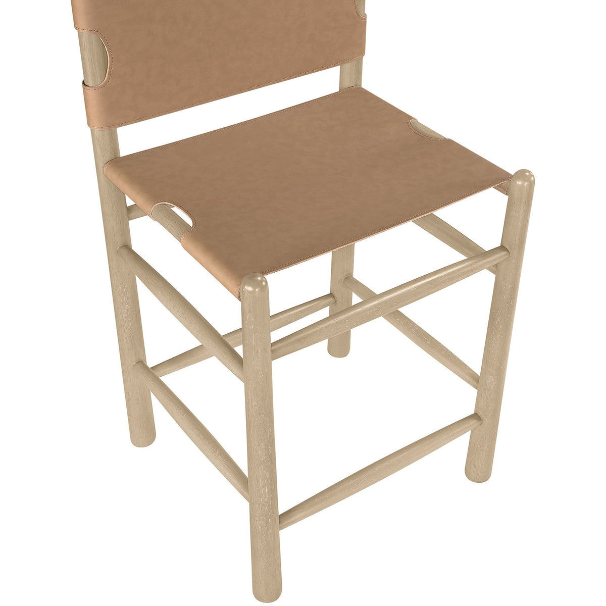 Santos Brown Vegan Leather Upholstered Counter Stool Set of 2