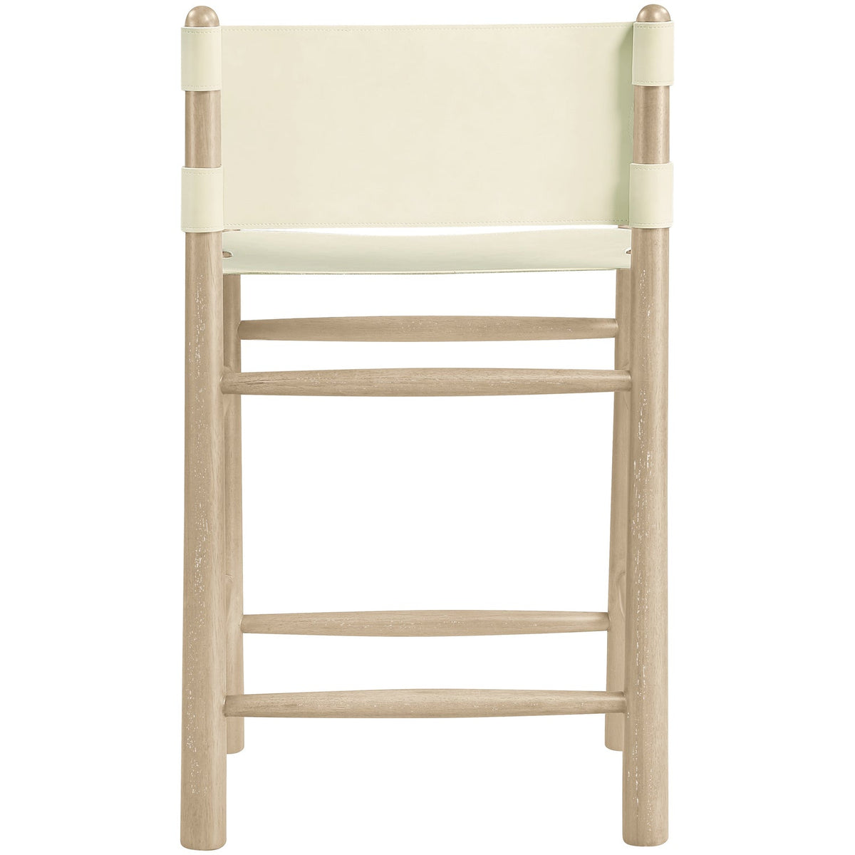Santos Cream Vegan Leather Upholstered Counter Stool Set of 2