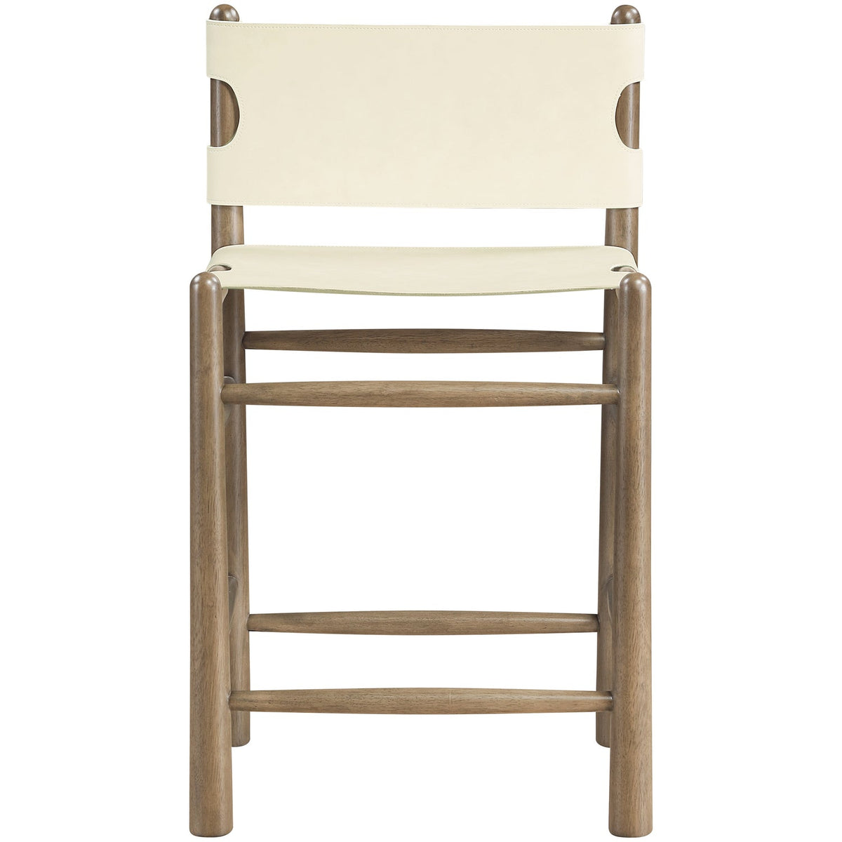 Santos Cream Vegan Leather Upholstered Counter Stool Set of 2