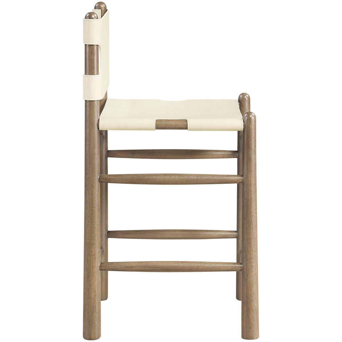 Santos Cream Vegan Leather Upholstered Counter Stool Set of 2