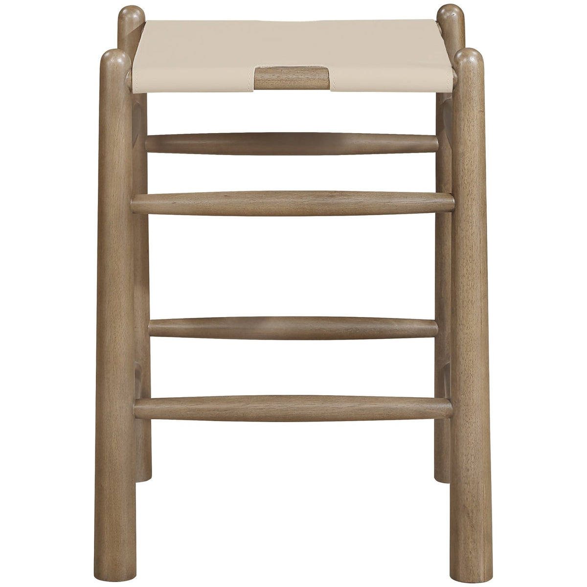 Santos Beige Vegan Leather Upholstered Counter Stool Set of 2