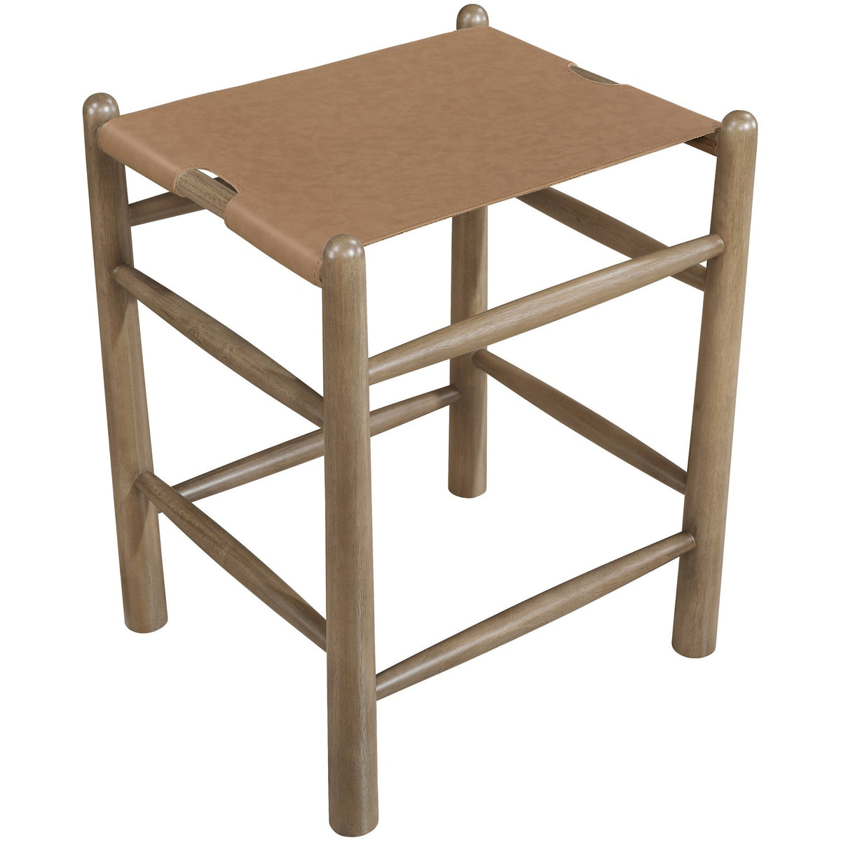 Santos Brown Vegan Leather Upholstered Counter Stool Set of 2