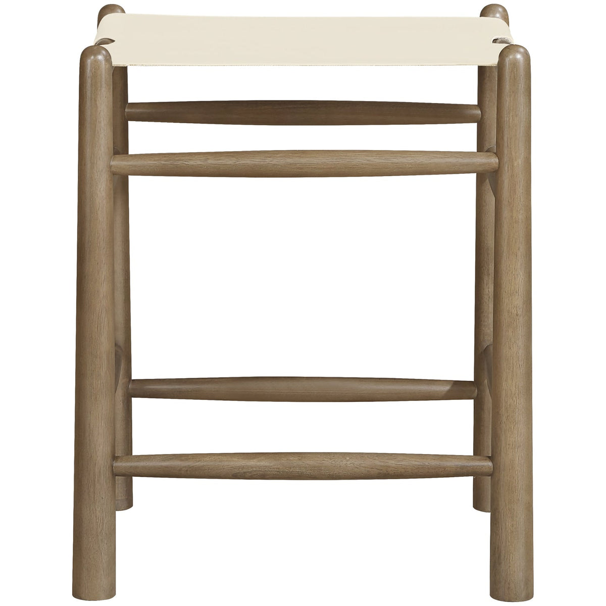 Santos Cream Vegan Leather Upholstered Counter Stool Set of 2