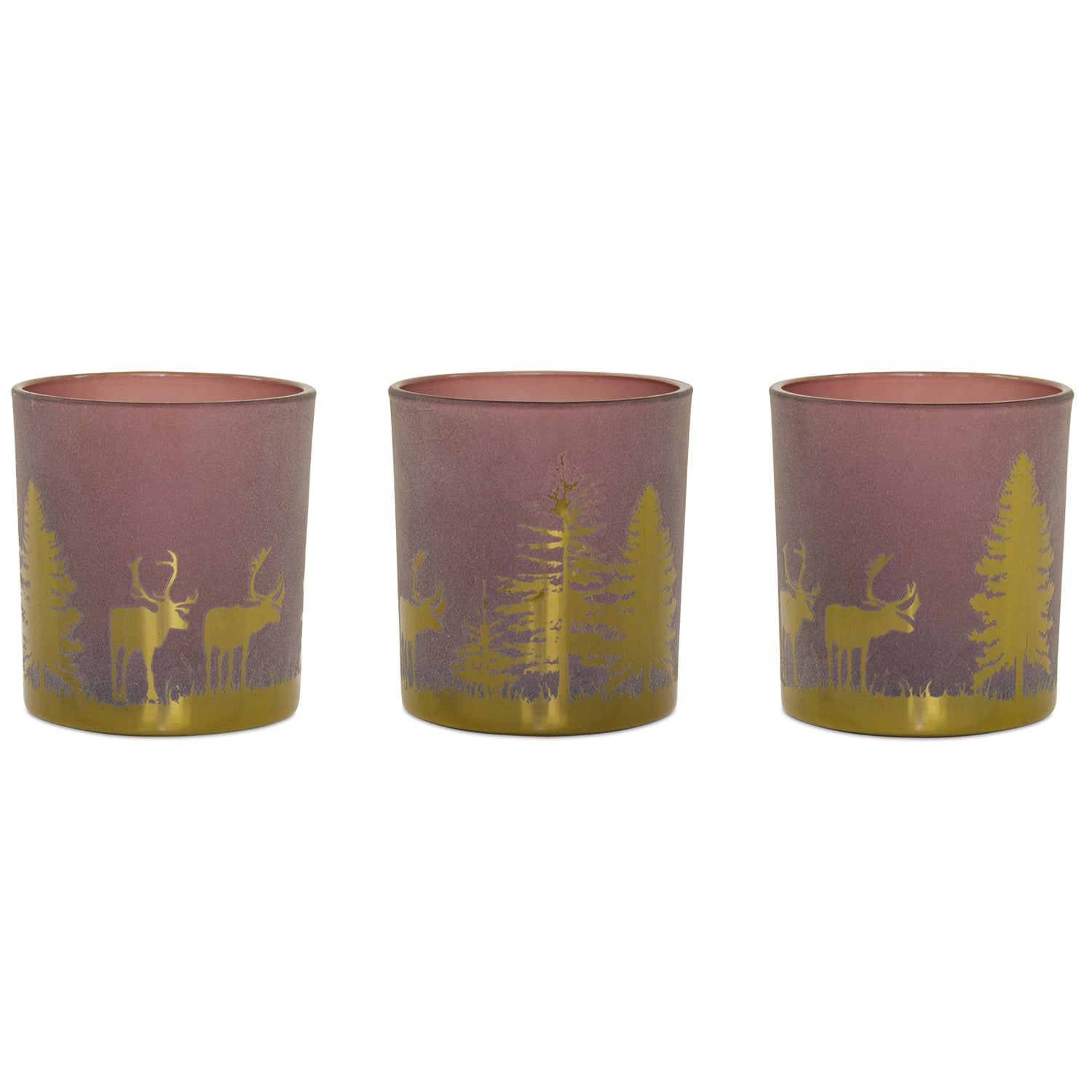 Glass Tea Light Holder Set of 3