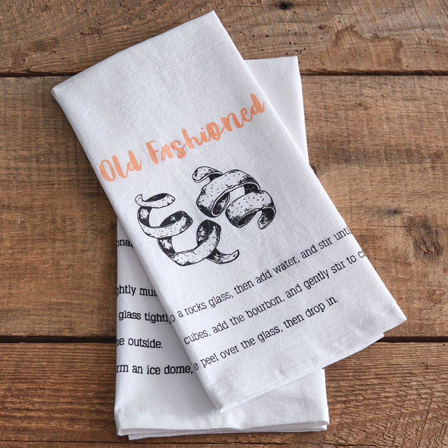 Cocktail Recipes Tea Towel Set of 4