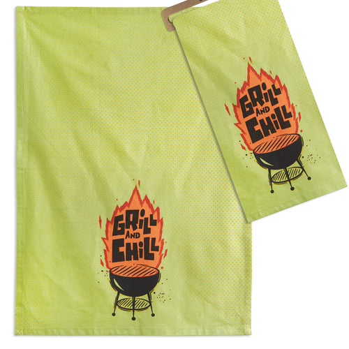 Grill and Chill Tea Towel Set of 4
