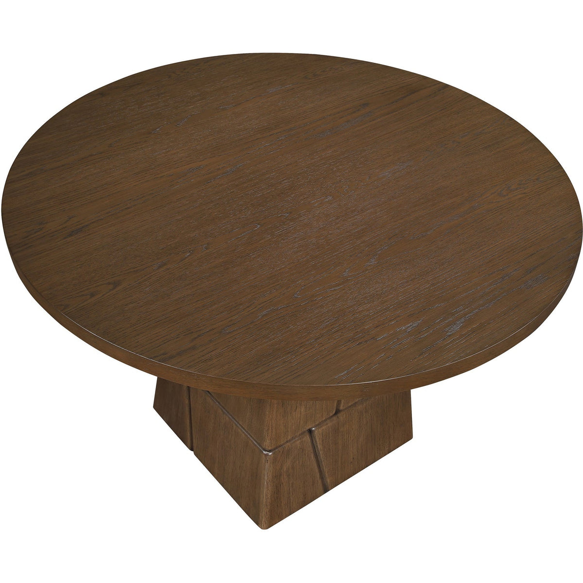 Tavio 48in Brown Walnut Oak Veneer And Solid Wood Dining Table