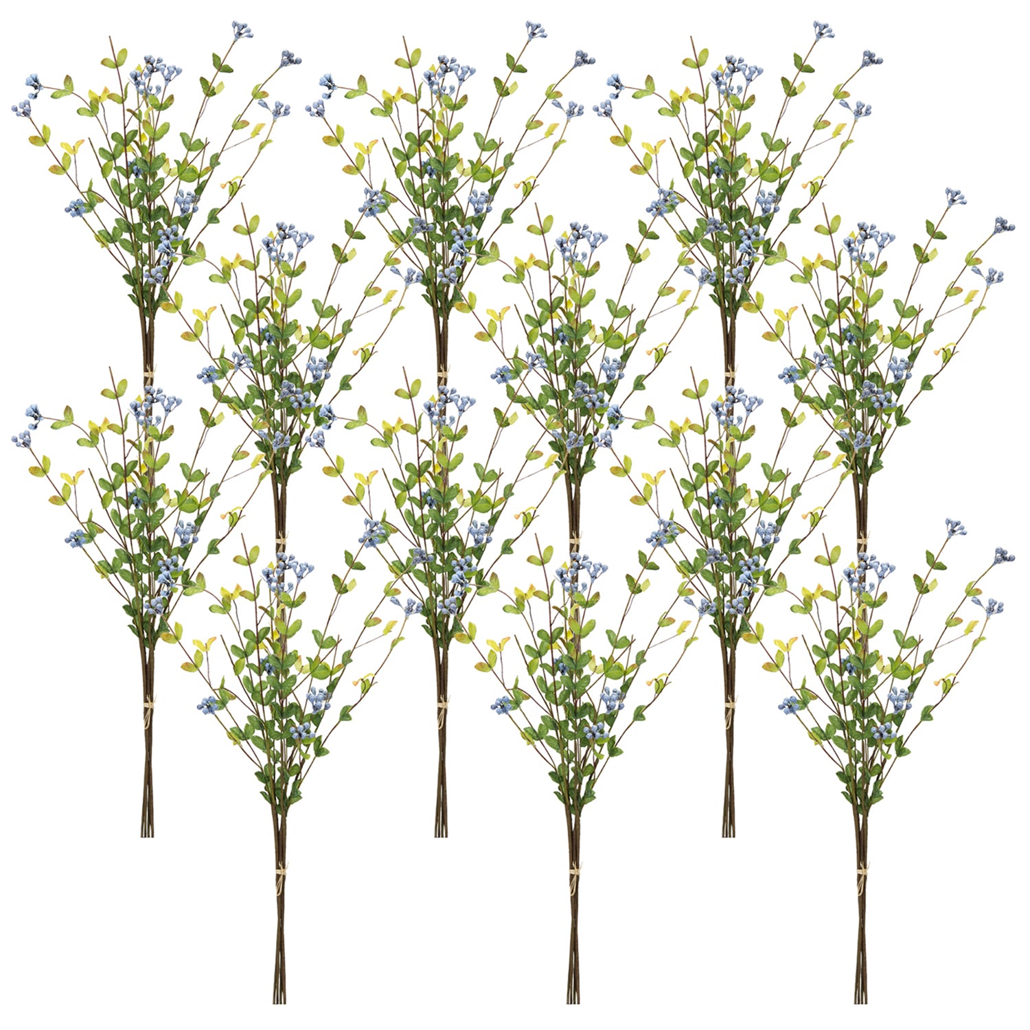Blue Berry Foliage Spray Set of 12