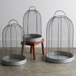 Wire Mesh Cloche with Base Set of 3