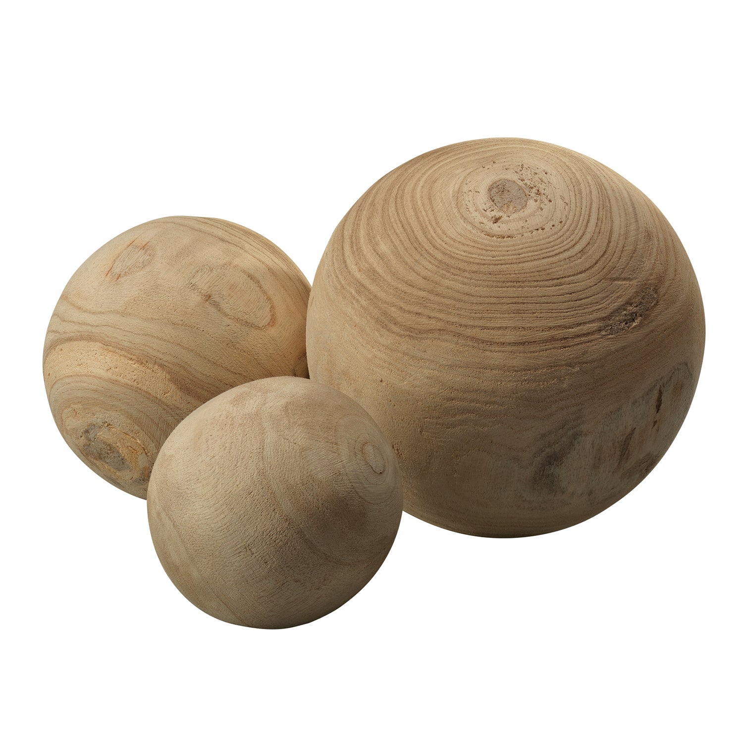 Jamie Young Malibu Wood Ball Set Of 3