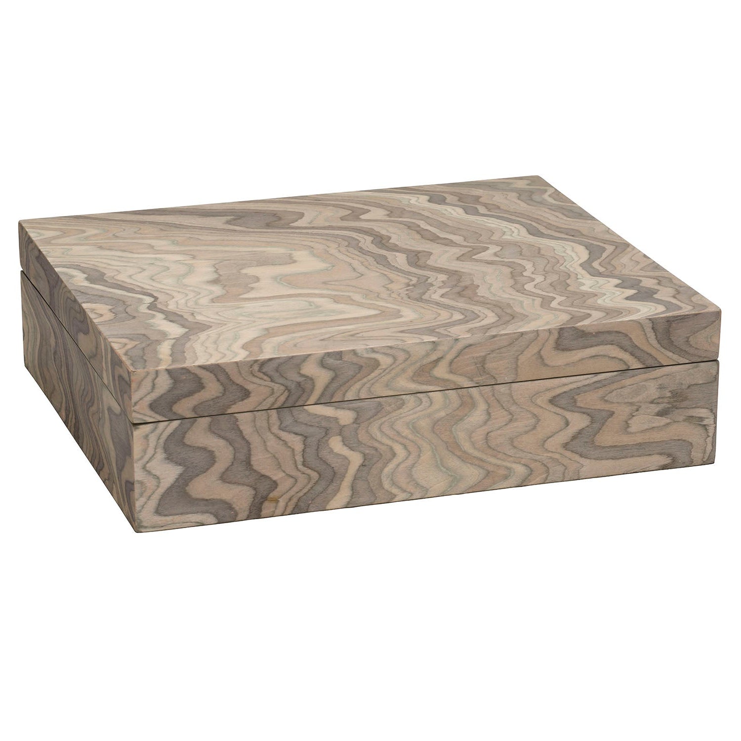 Jamie Young Valley Sand Grey Veneer Decorative Box