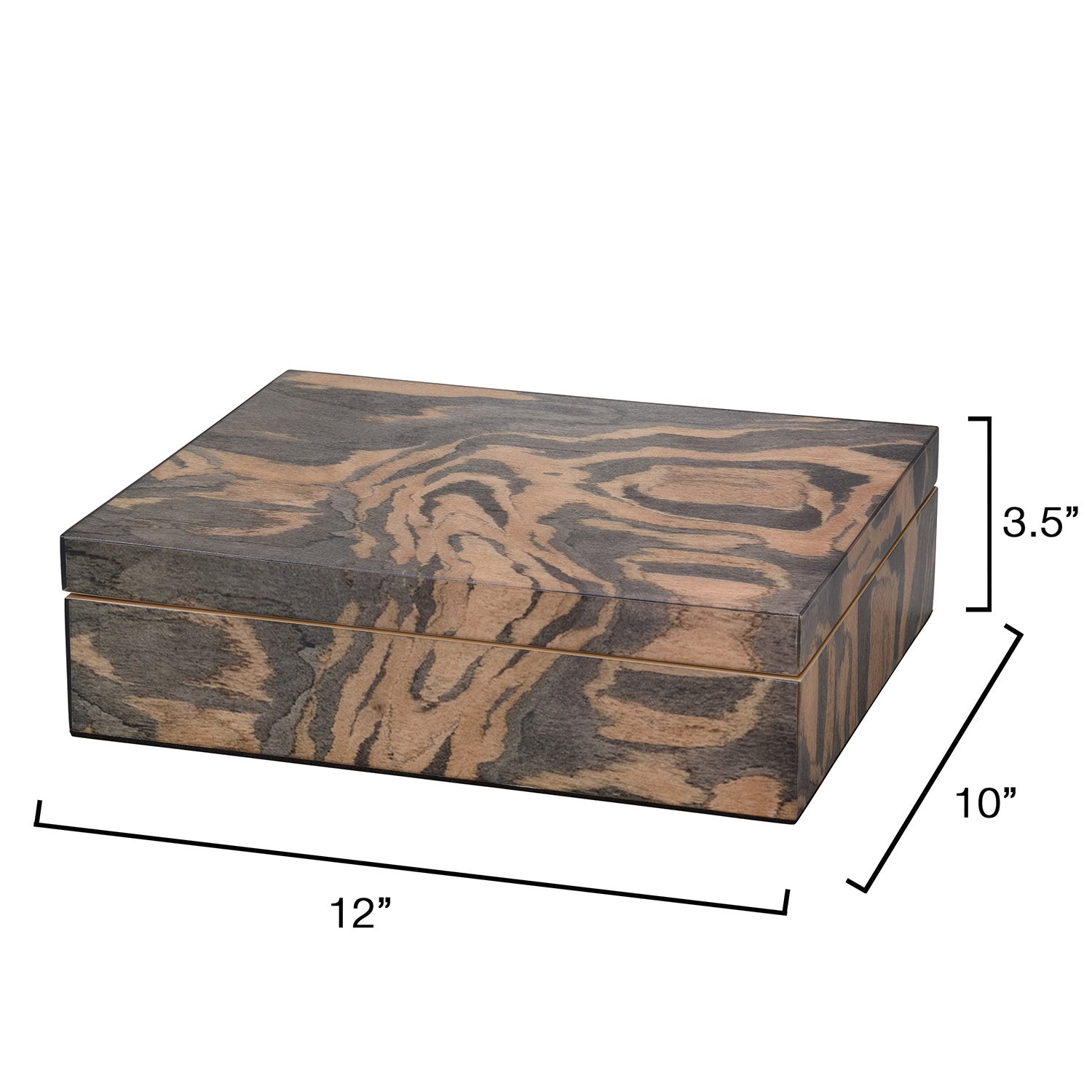 Jamie Young Woodgrain Navy Lacquer Decorative Box