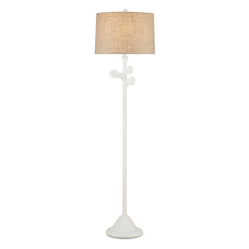 Currey & Co Charny White Floor Lamp